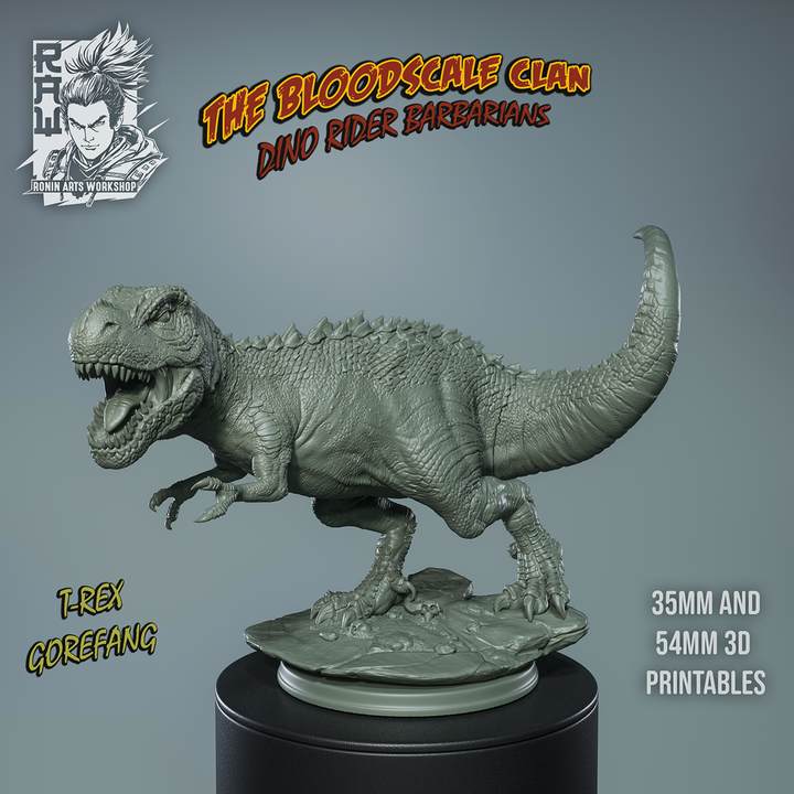 Kravos And Gorefang - Barbarian riging on T-Rex by Ronin Arts Workshop