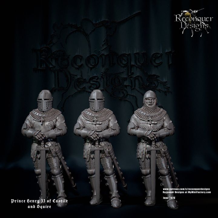 Prince Henry II of Castile and squire dismounted by Reconquer Designs