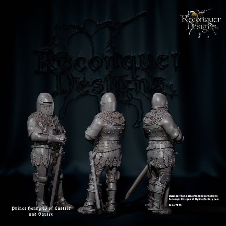 Prince Henry II of Castile and squire dismounted by Reconquer Designs