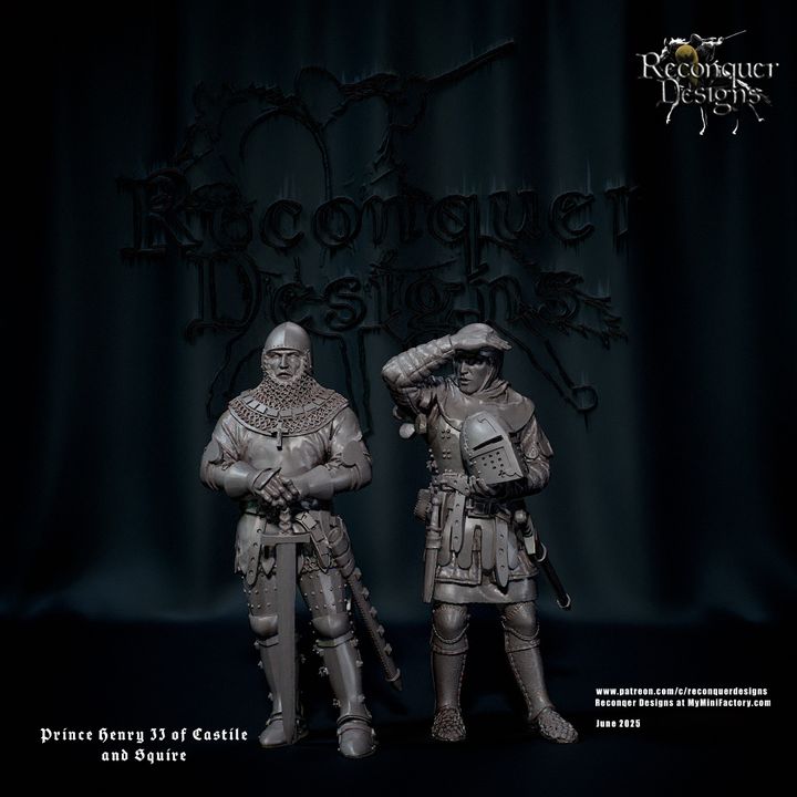 Prince Henry II of Castile and squire dismounted by Reconquer Designs