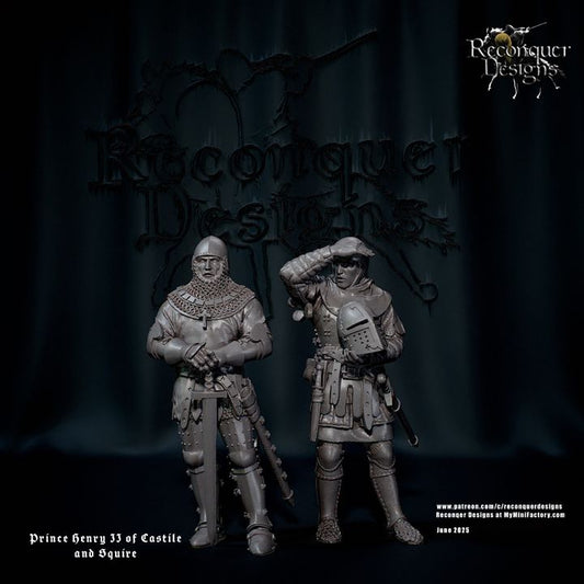 Prince Henry II of Castile and squire dismounted by Reconquer Designs