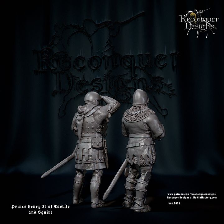Prince Henry II of Castile and squire dismounted by Reconquer Designs