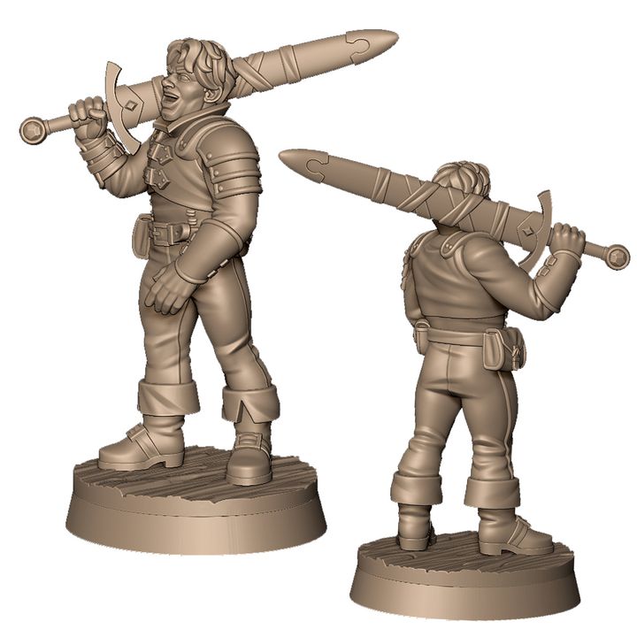 Male human sword warrior by Menagerie Miniature