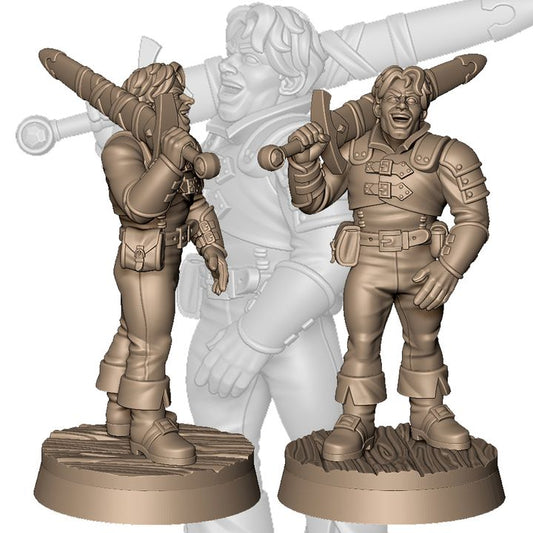 Male human sword warrior by Menagerie Miniature