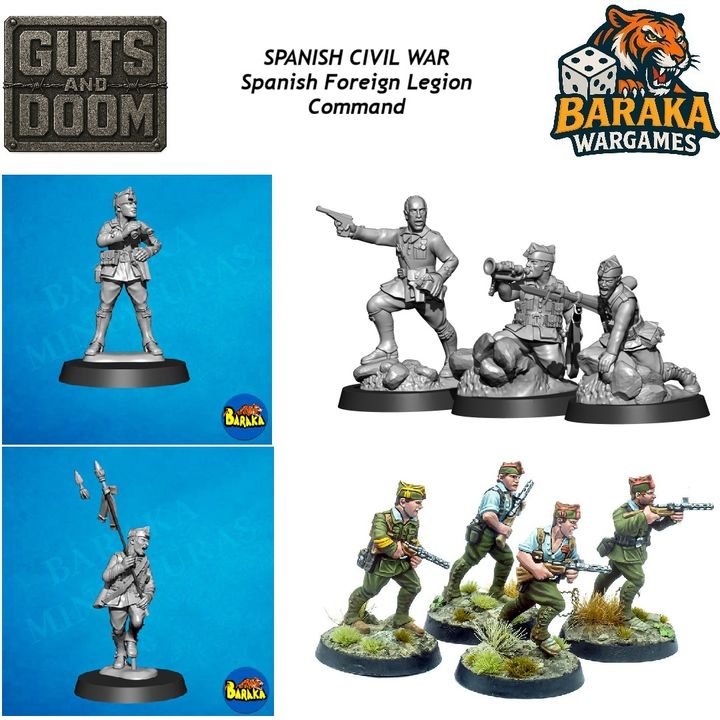 SCW: LA LEGIÓN (I) COMMAND by Baraka Wargames and Miniatures