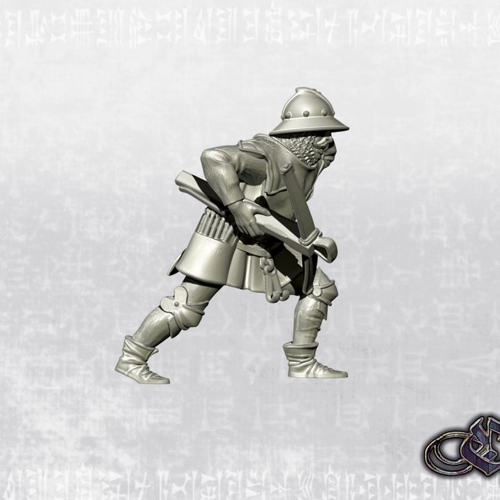 "Crossbowman Running Away - 14th century" by Ezipion miniatures