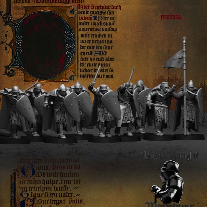 13th century - Teutonic Knights on Foot by Black Knight Miniatures
