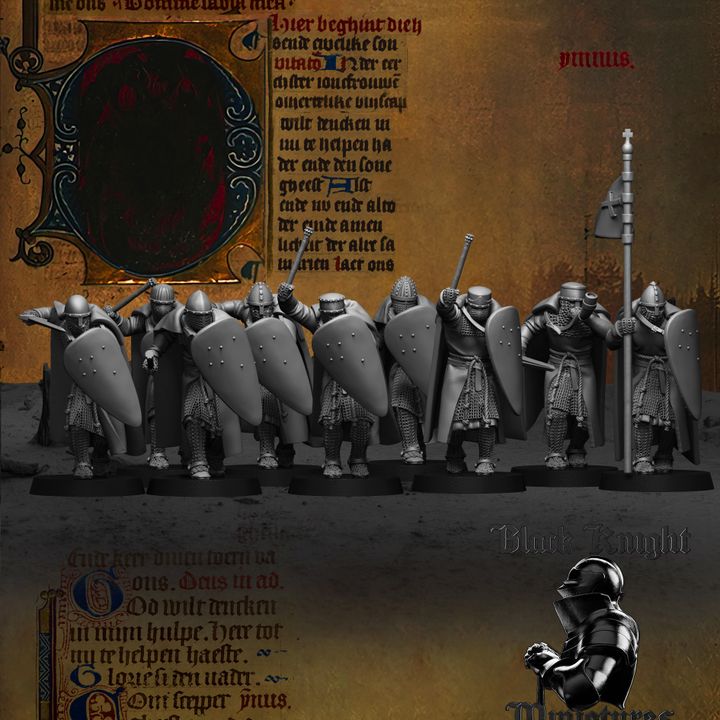 13th century - Teutonic Knights on Foot by Black Knight Miniatures