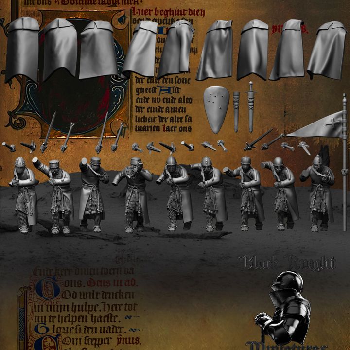 13th century - Teutonic Knights on Foot by Black Knight Miniatures