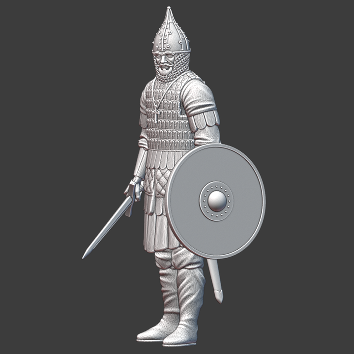 Medieval Kievan-Rus Warrior standing.
