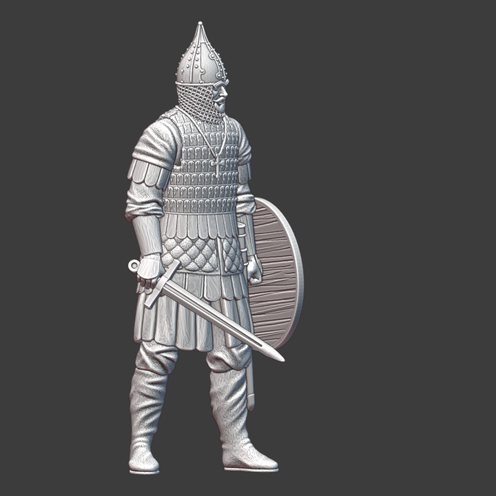 Medieval Kievan-Rus Warrior standing.