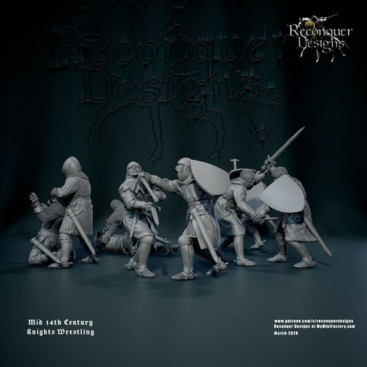Mid 14th c Knights wrestling by Reconquer Designs