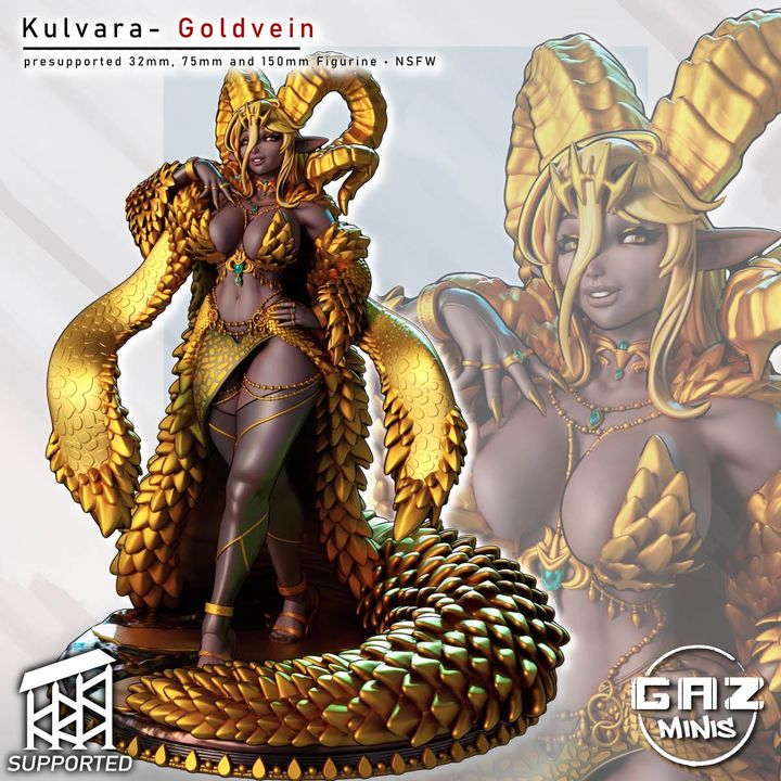Kulvara Goldvein – Gilded Dragon Matriarch by Gaz Minis