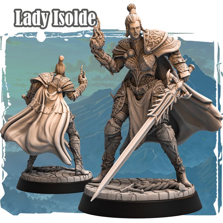 Lady Isolde 32mm - Human Warlock Hexblade by Haito