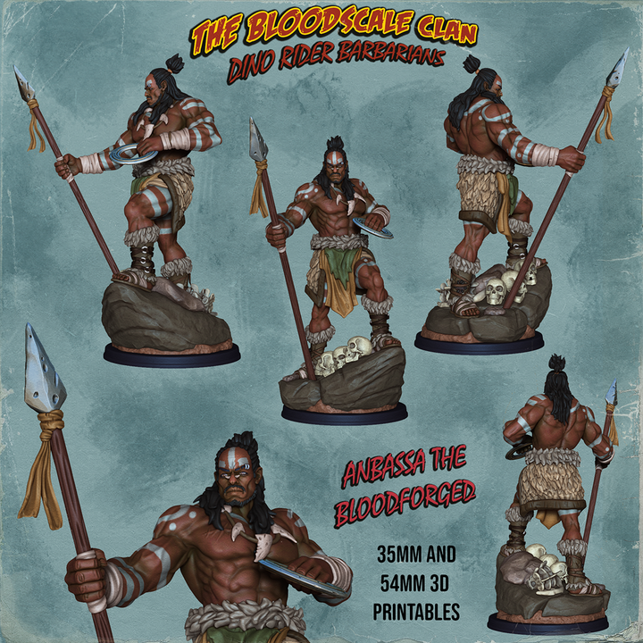 Anbassa The Bloodforged - Human Barbarian by Ronin Arts Workshop