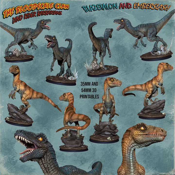 Blazetalon and Emberslash - Velociraptors by Ronin Arts Workshop