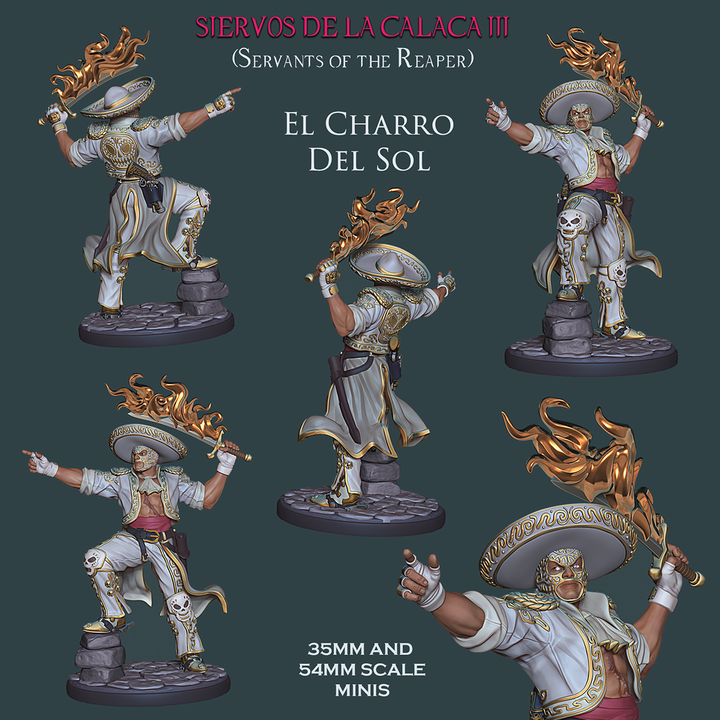El Charro Del Sol - Luchador Pyromancer by Ronin Arts Workshop