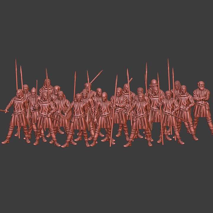 Medieval Peasant army resting