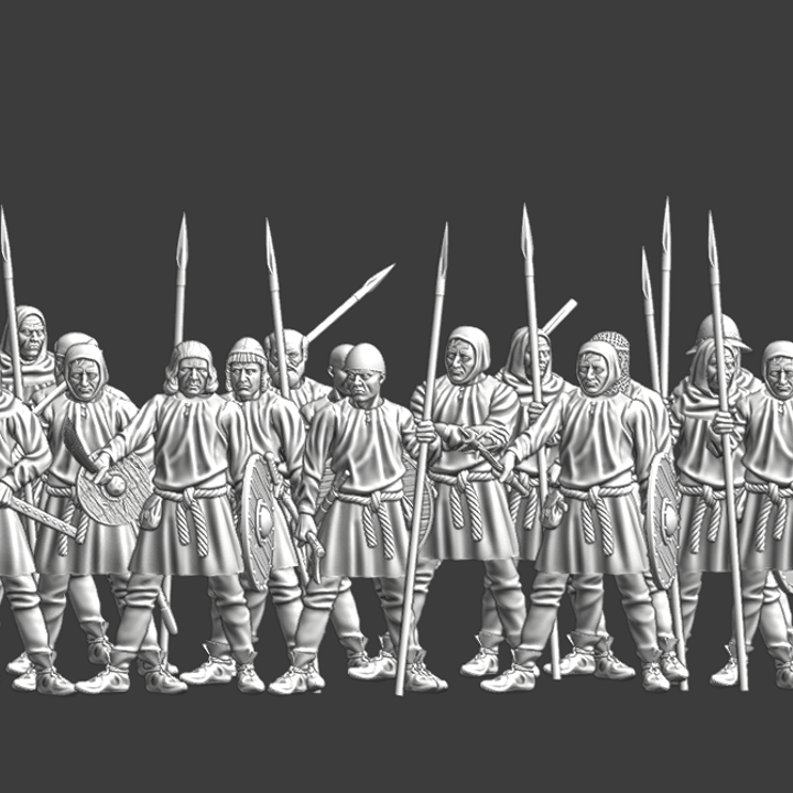 Medieval Peasant army resting