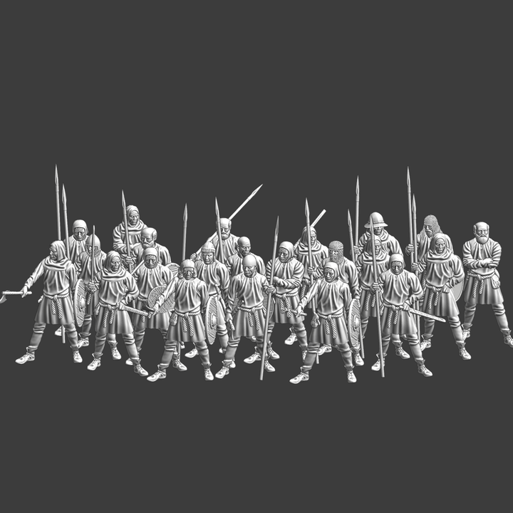 Medieval Peasant army resting
