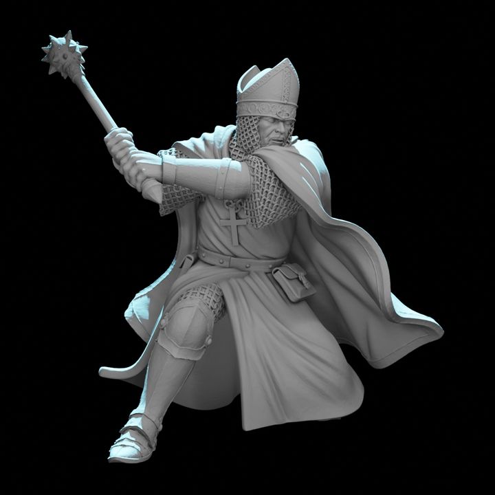 Medieval Warrior Bishop with Mace.