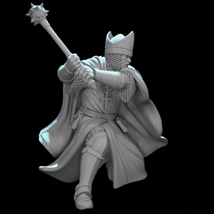 Medieval Warrior Bishop with Mace.