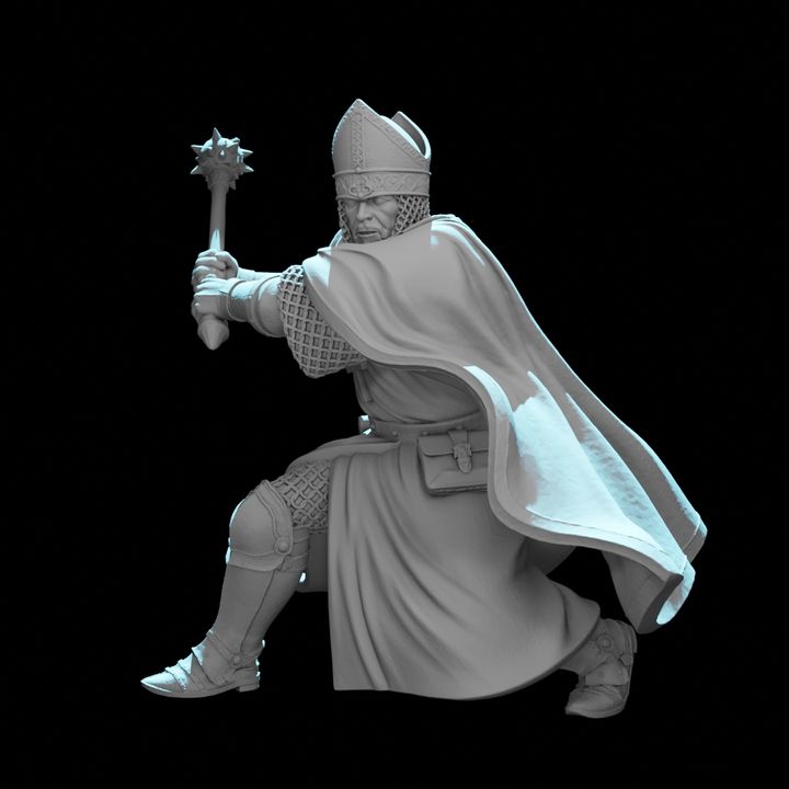 Medieval Warrior Bishop with Mace.