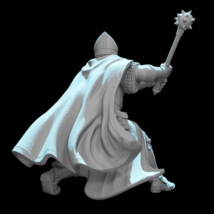 Medieval Warrior Bishop with Mace.