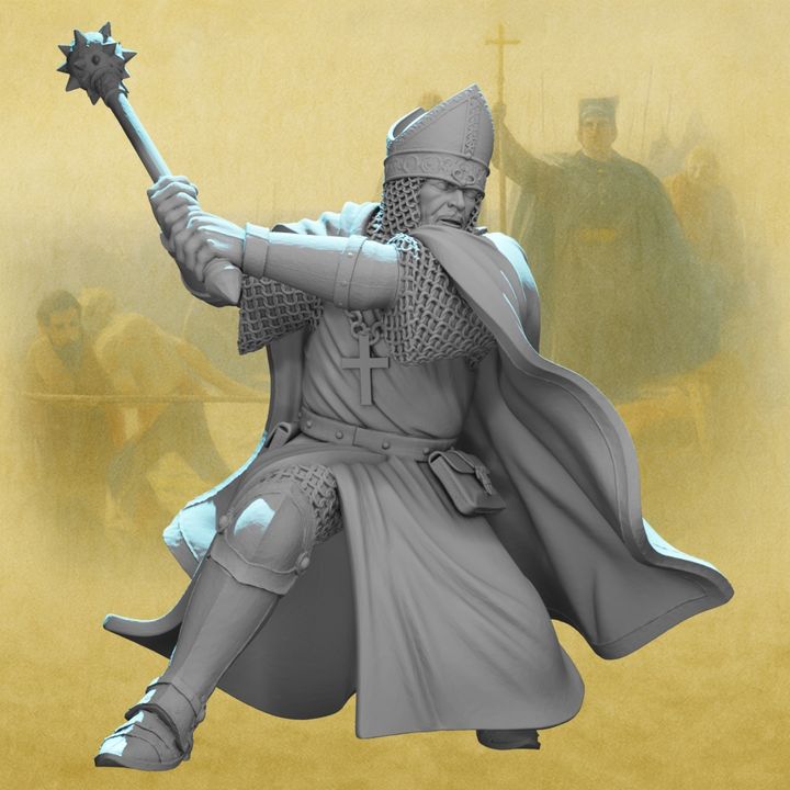 Medieval Warrior Bishop with Mace.