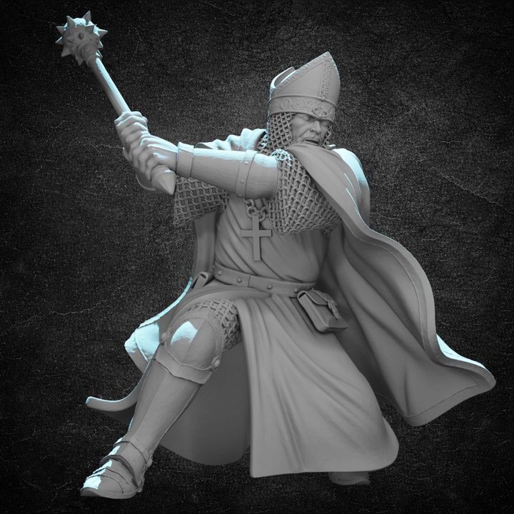 Medieval Warrior Bishop with Mace.