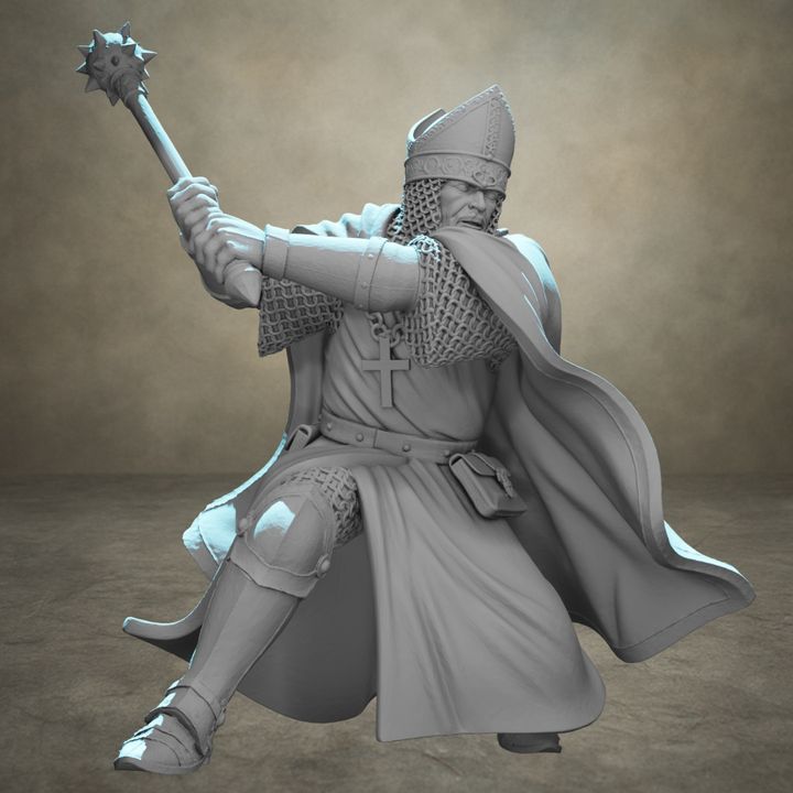 Medieval Warrior Bishop with Mace.