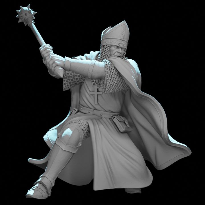 Medieval Warrior Bishop with Mace.