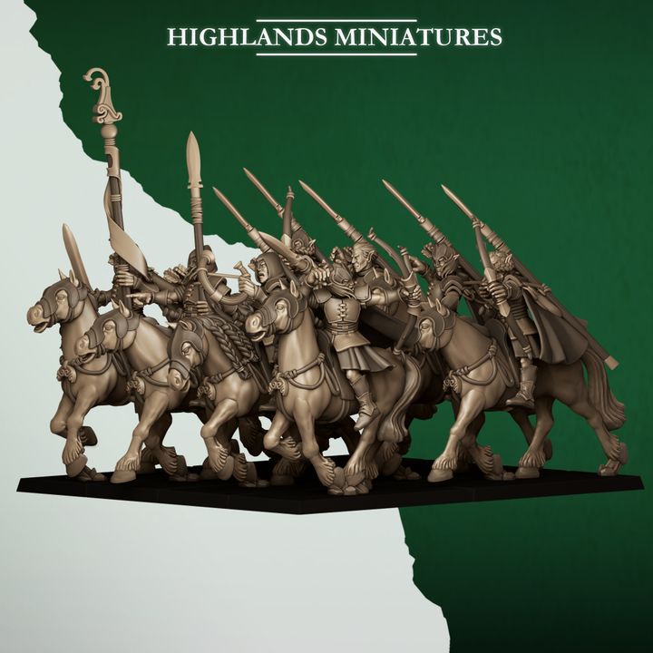 Mounted Feral Archers by Highlands Miniatures