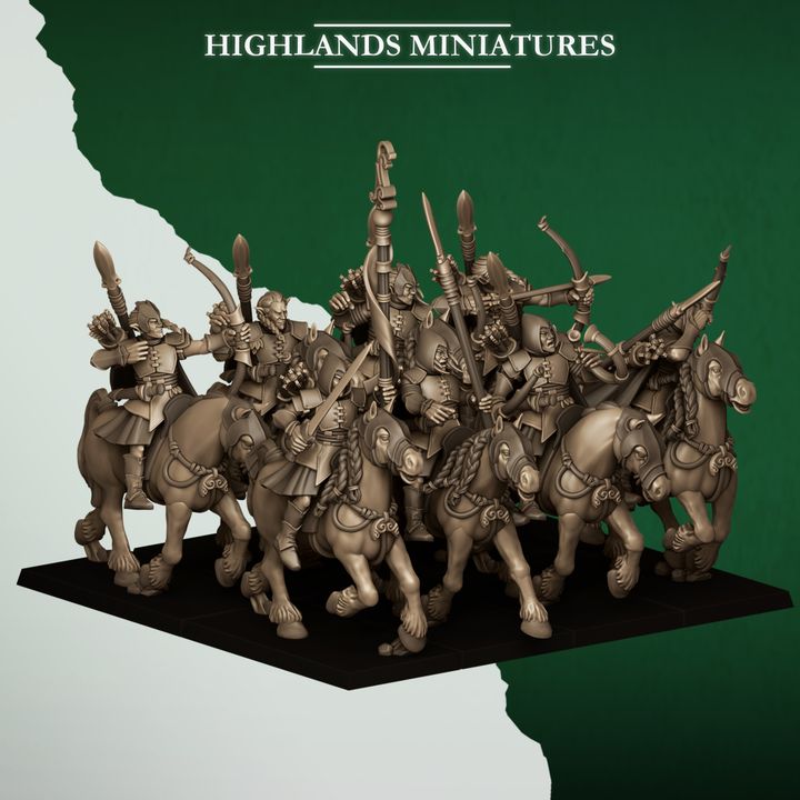 Mounted Feral Archers by Highlands Miniatures