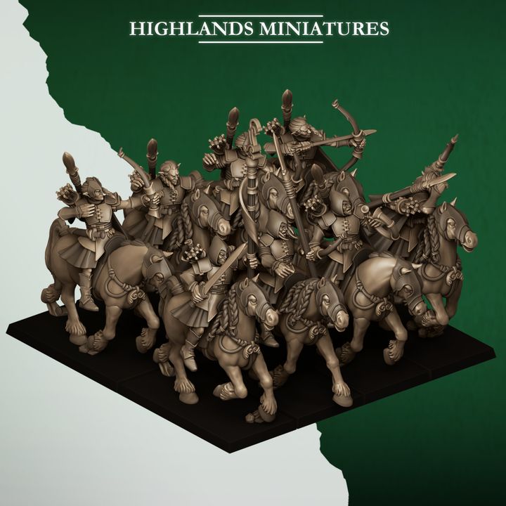 Mounted Feral Archers by Highlands Miniatures