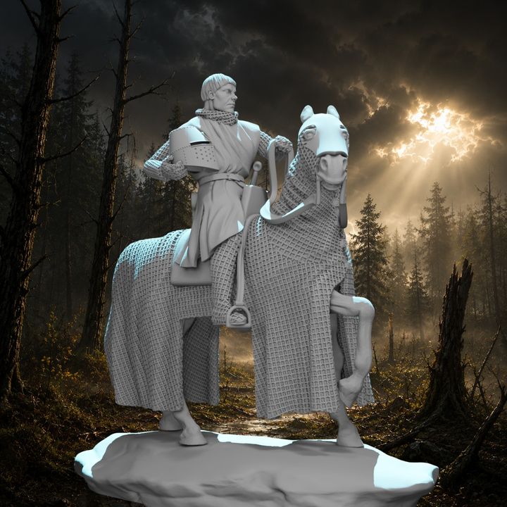 Mounted Knight - Helmet in hand