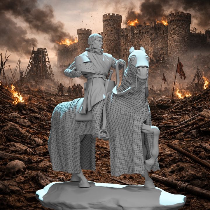 Mounted Knight - Helmet in hand
