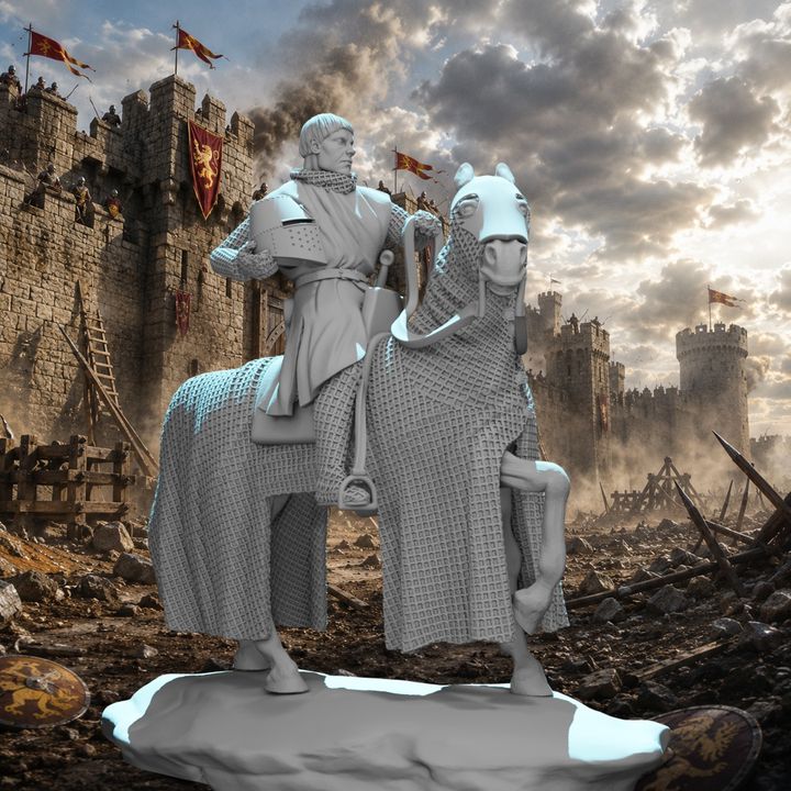 Mounted Knight - Helmet in hand
