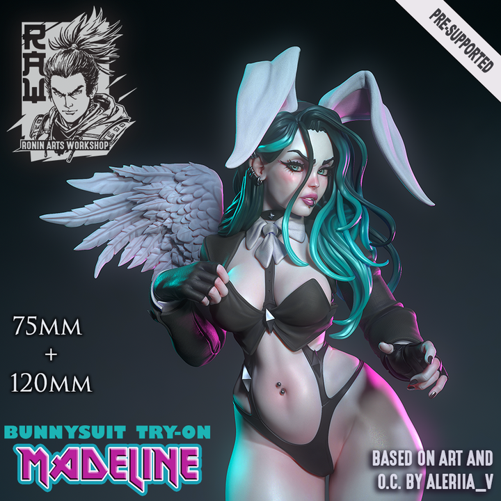 Madeline in BunnySuit PinUp by Ronin Arts Workshop
