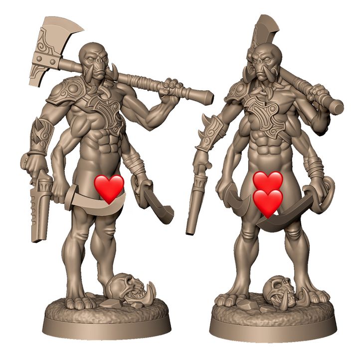 3 alien warriors with 4 arms by Menagerie Miniature