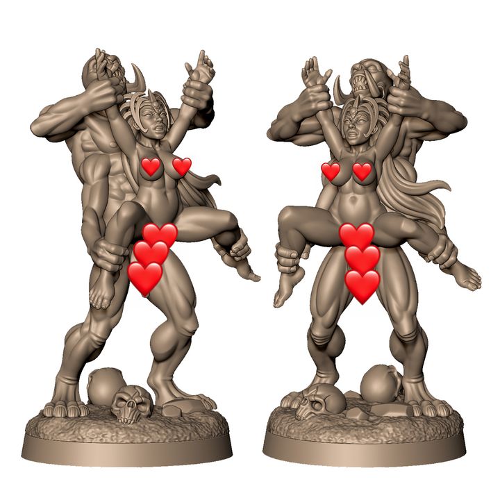 Alien and human sexy diorama by Menagerie Miniature (18+)