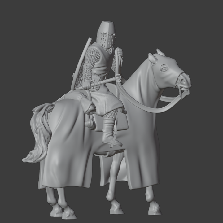 Medieval Danish Vassal Knight - Mounted with mace.