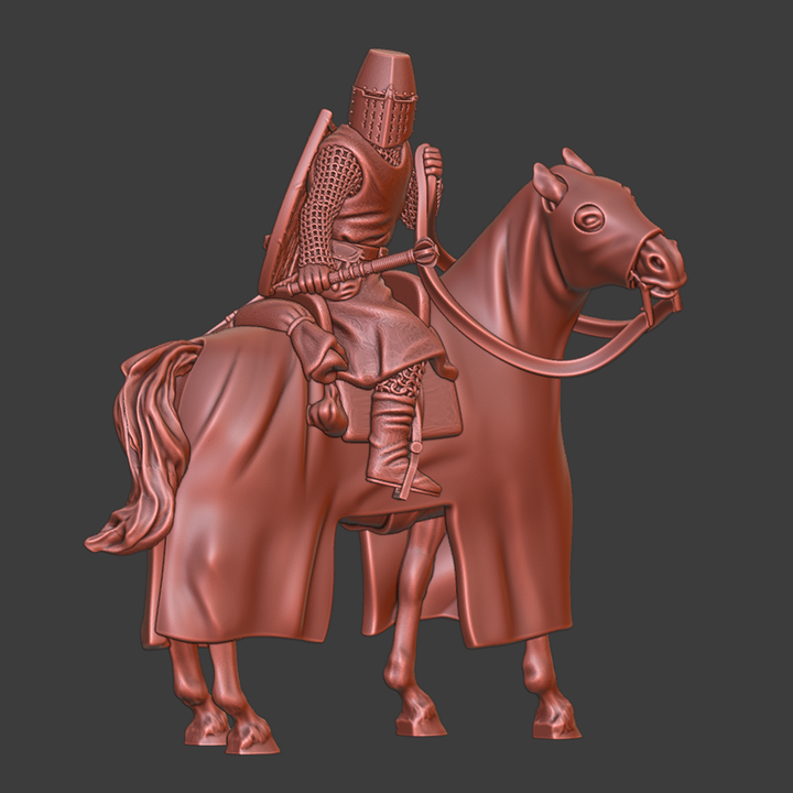 Medieval Danish Vassal Knight - Mounted with mace.