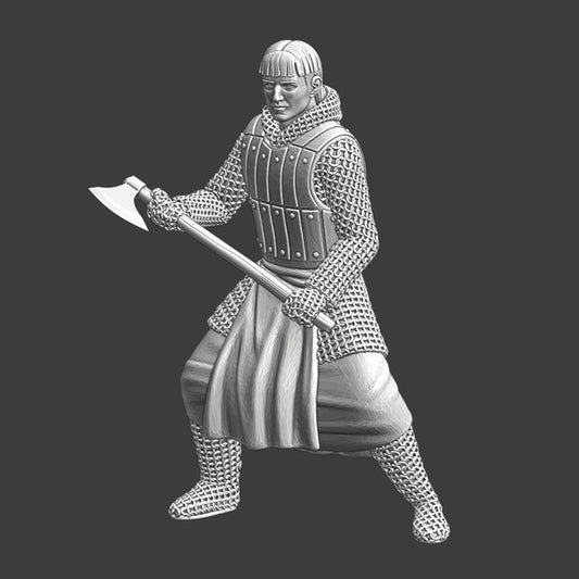 Medieval Crusader Knight with Axe.