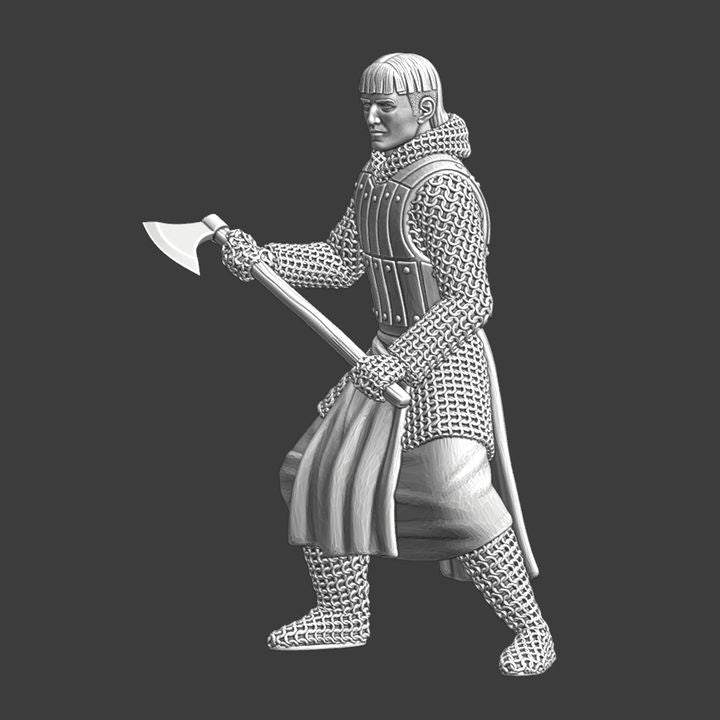 Medieval Crusader Knight with Axe.