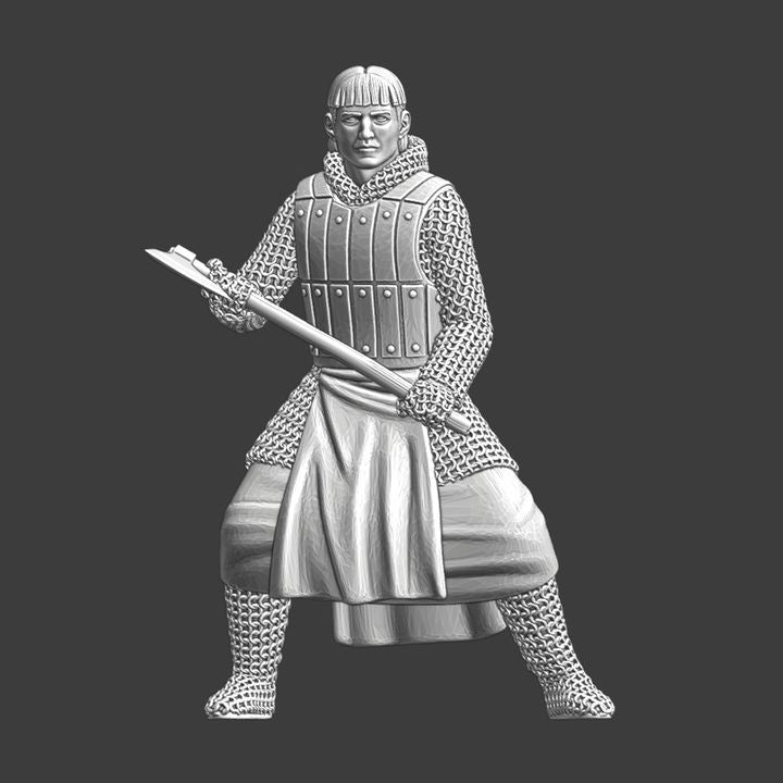 Medieval Crusader Knight with Axe.