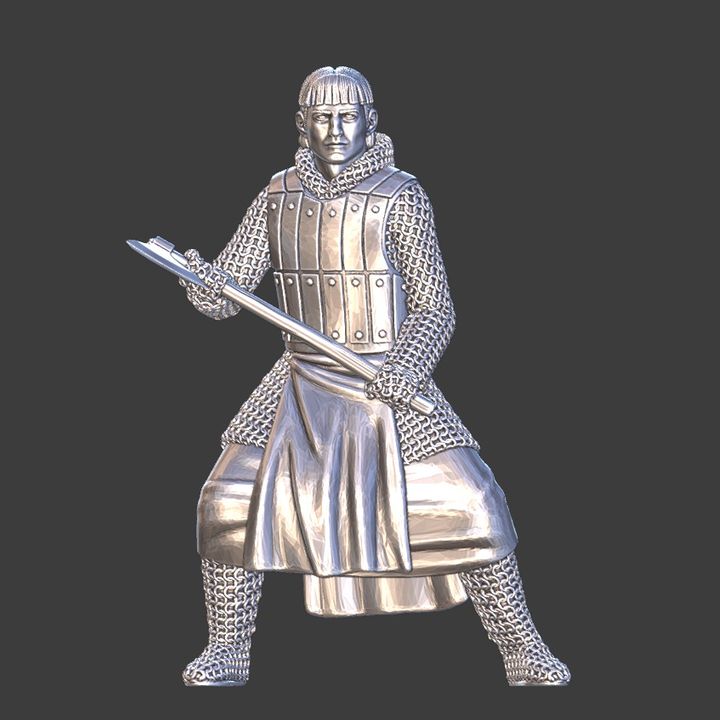 Medieval Crusader Knight with Axe.