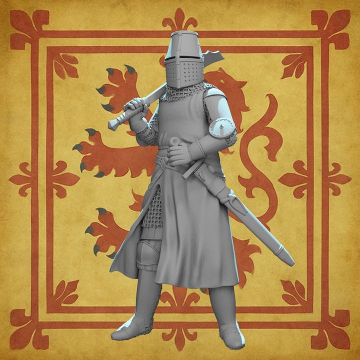 Medieval Scottish Knight – 3D Printable Highland Warrior Miniature for Wargaming.