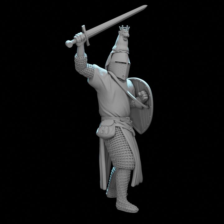 Medieval Nordic Knight – Lion Crested Helm & Heraldic Shield