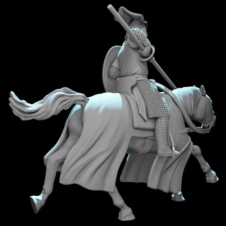 Mounted Teutonic Knight Charging with Lance